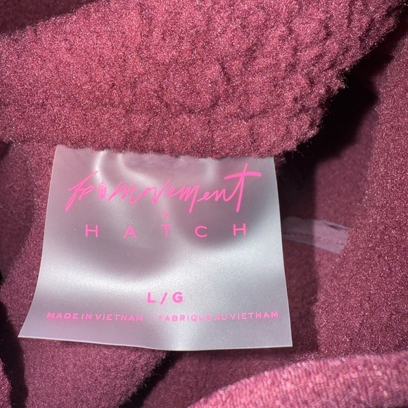 Free People X Hatch Hit the Slopes Fleece Jacket Deep Maroon Burgundy NEW - Picture 7 of 12